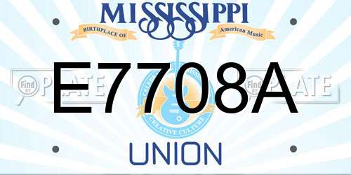 E7708A Mississippi License Plate