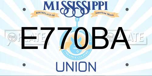 E770BA Mississippi License Plate