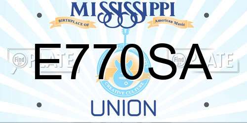 E770SA Mississippi License Plate
