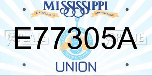 E77305A Mississippi License Plate