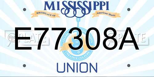 E77308A Mississippi License Plate