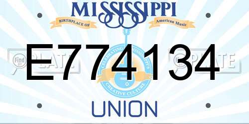 E774134 Mississippi License Plate