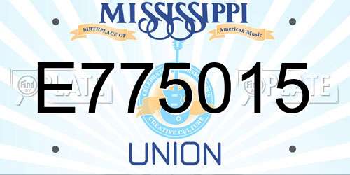 E775015 Mississippi License Plate