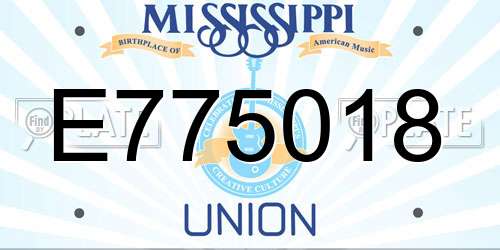 E775018 Mississippi License Plate