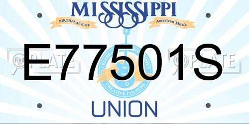 E77501S Mississippi License Plate