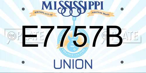 E7757B Mississippi License Plate