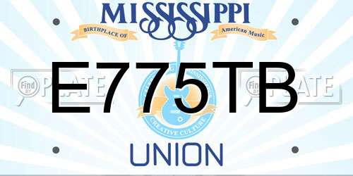 E775TB Mississippi License Plate