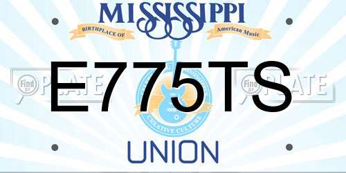 E775TS Mississippi License Plate