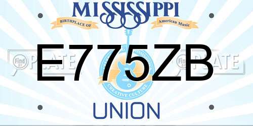 E775ZB Mississippi License Plate