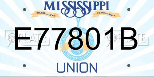 E77801B Mississippi License Plate