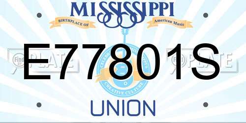 E77801S Mississippi License Plate
