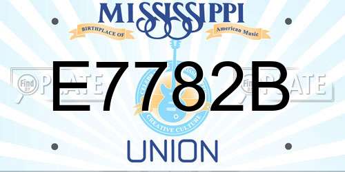 E7782B Mississippi License Plate