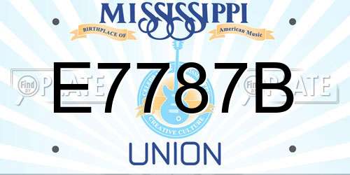 E7787B Mississippi License Plate