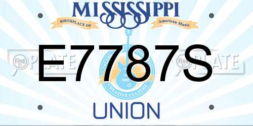 E7787S Mississippi License Plate