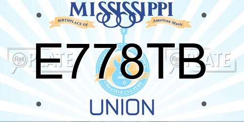 E778TB Mississippi License Plate