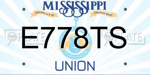 E778TS Mississippi License Plate