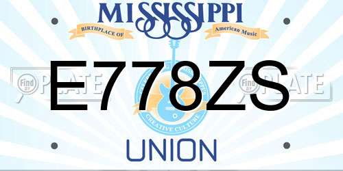 E778ZS Mississippi License Plate