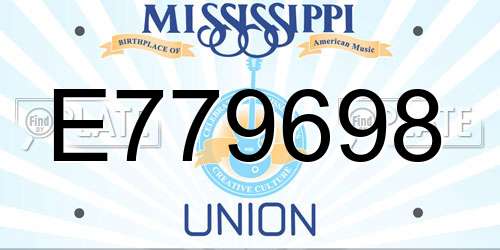 E779698 Mississippi License Plate
