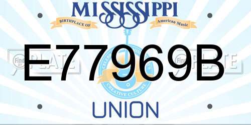 E77969B Mississippi License Plate