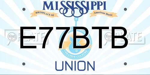 E77BTB Mississippi License Plate