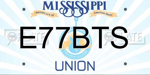 E77BTS Mississippi License Plate