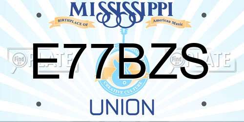 E77BZS Mississippi License Plate