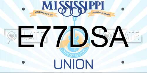 E77DSA Mississippi License Plate