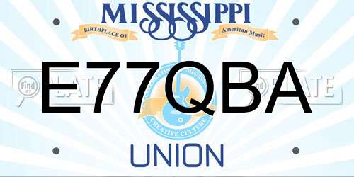 E77QBA Mississippi License Plate