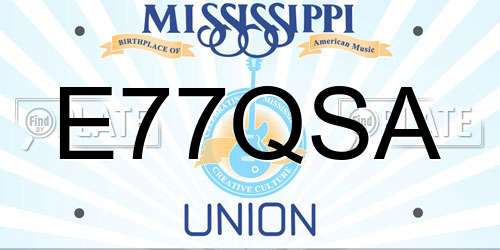 E77QSA Mississippi License Plate