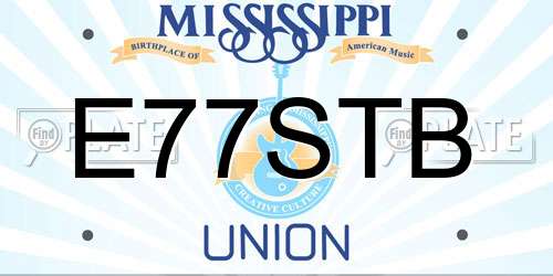 E77STB Mississippi License Plate