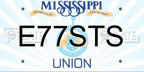 E77STS Mississippi License Plate