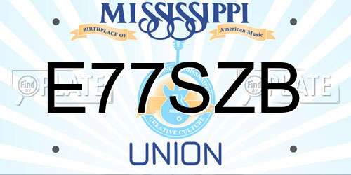 E77SZB Mississippi License Plate