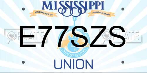 E77SZS Mississippi License Plate