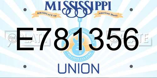 E781356 Mississippi License Plate