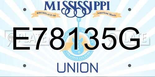 E78135G Mississippi License Plate