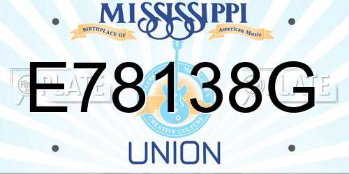 E78138G Mississippi License Plate