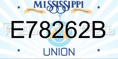 E78262B Mississippi License Plate
