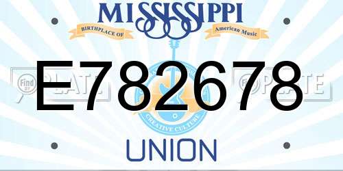 E782678 Mississippi License Plate