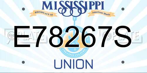 E78267S Mississippi License Plate