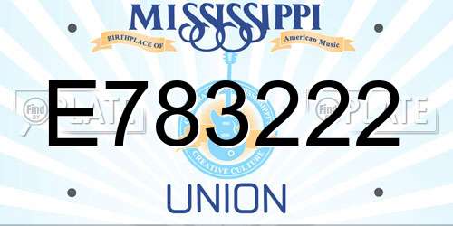 E783222 Mississippi License Plate