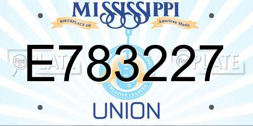 E783227 Mississippi License Plate