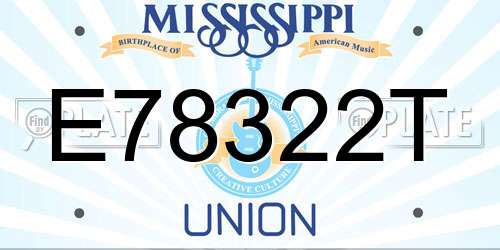 E78322T Mississippi License Plate