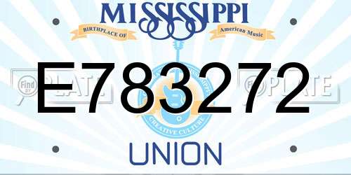 E783272 Mississippi License Plate