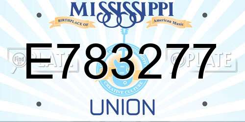 E783277 Mississippi License Plate