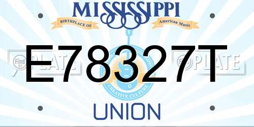 E78327T Mississippi License Plate