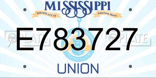 E783727 Mississippi License Plate