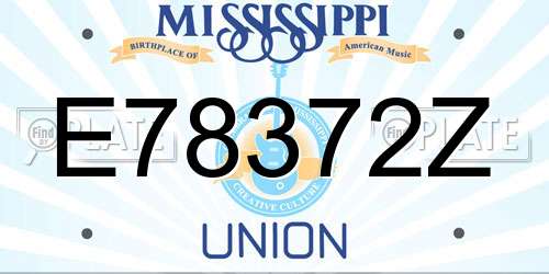 E78372Z Mississippi License Plate
