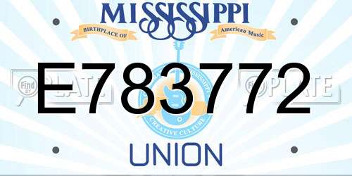 E783772 Mississippi License Plate