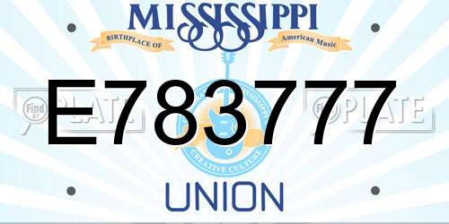 E783777 Mississippi License Plate