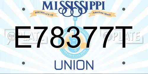 E78377T Mississippi License Plate